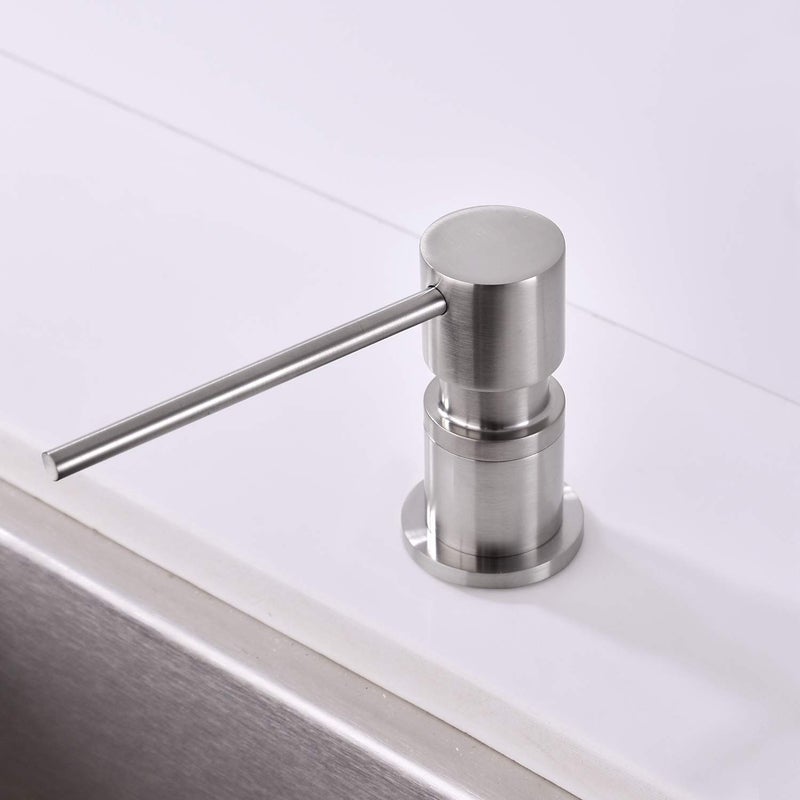 EKRTE Sink Soap Dispensers,Brass Commercial Kitchen Soap Dispenser Liquid Lotion Dish Dispenser Built in Soap Dispenser Brushed Nickel Bathroom Soap Dispensers Pump, Refill from The Top - Image 3